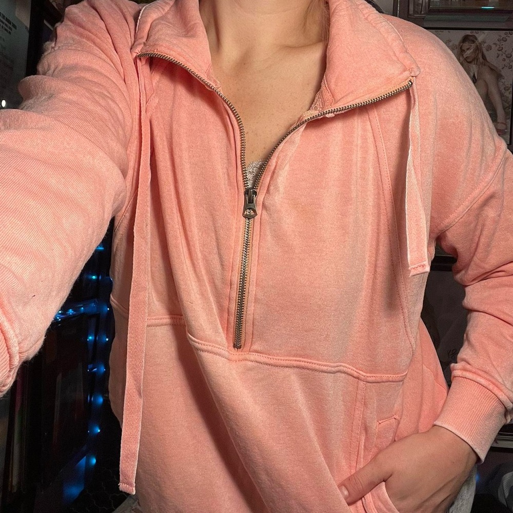 Tangerine Women's Peach Half-Zip Hoodie